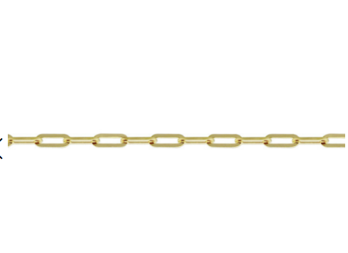 9kt yellow gold fine paperclip bracelet, 19cm