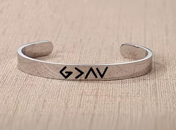 Silver-tone LOVE cuff bangle