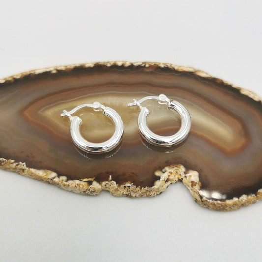 10mm Silver Hoops