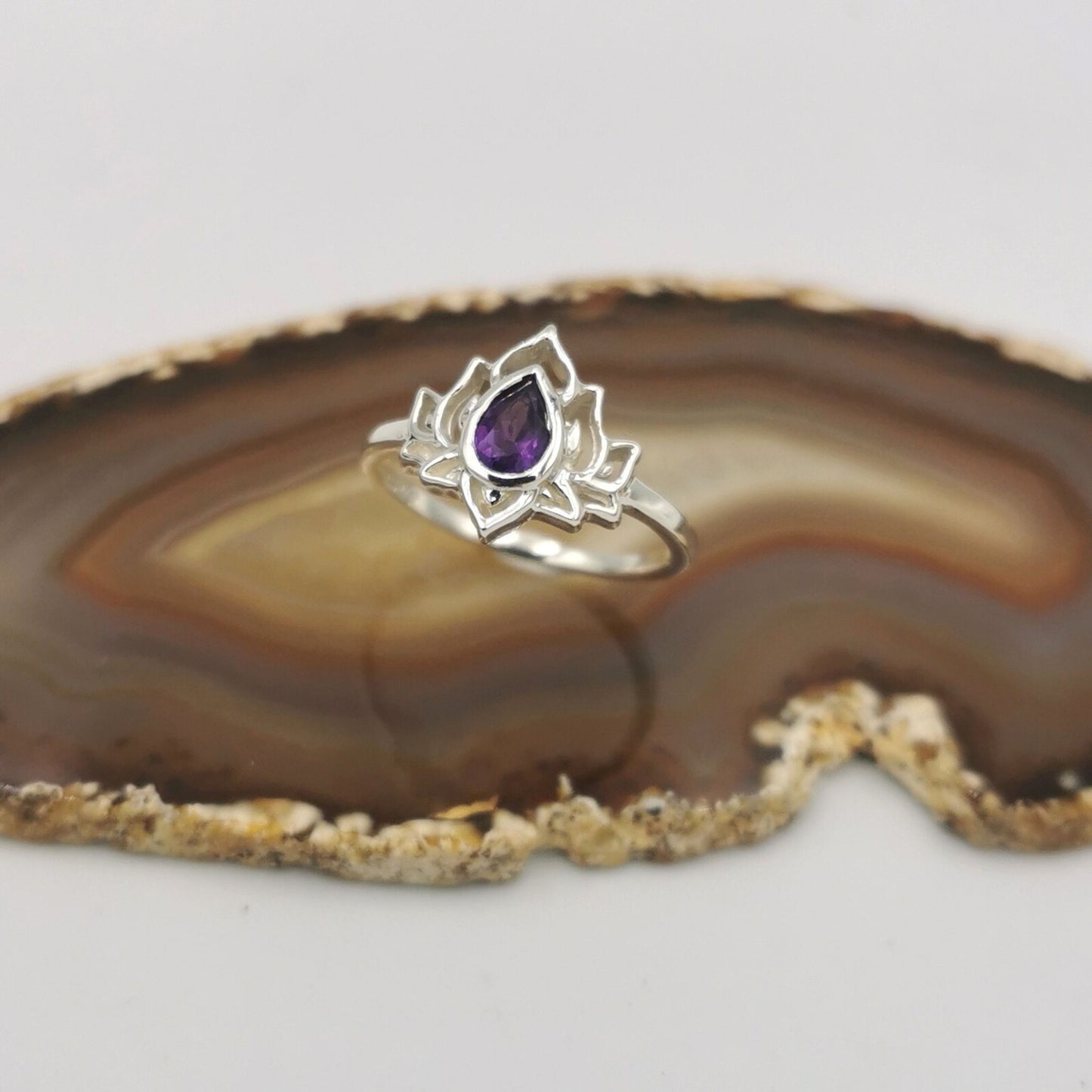 Amethyst Lotus Ring