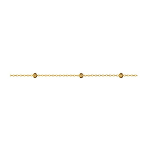 9kt Yellow Gold Chain and Gold Bead Bracelet
