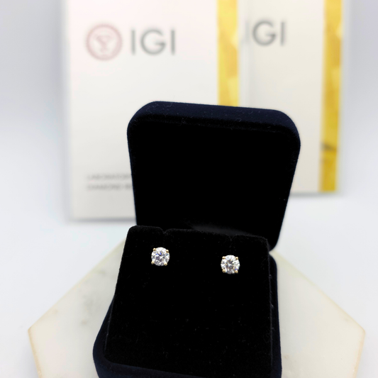 Lab-grown Diamond Stud Earrings 2 = 0.80ct D VVS2