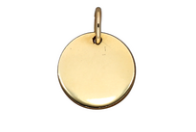 9K yellow gold solid mini disc charm, 8mm