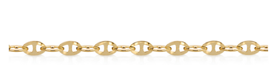 9kt yellow gold flat alternate Gucci bracelet, 19cm