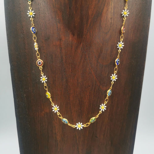 Daisy & Evil Eye necklace