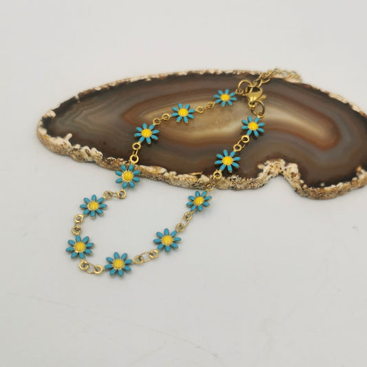 Daisy bracelet - blue