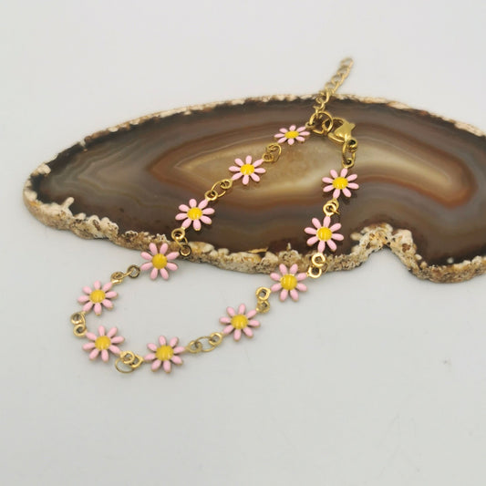 Daisy bracelet - pink