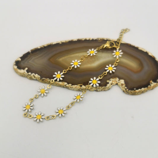 Daisy bracelet - white