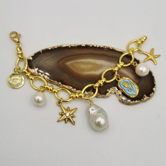 Pearl Charm Bracelet
