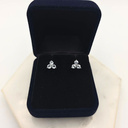 Blue Topaz Trio Studs