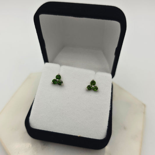 Chrome Diopside Trio Studs