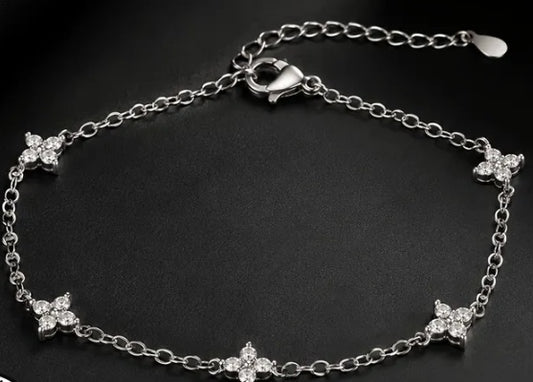 Silver-tone crystal clover bracelet from the Have a Little Faith collection