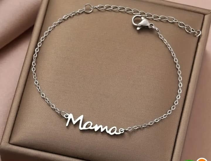Silver-tone Mama bracelet