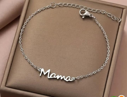 Silver-tone Mama bracelet